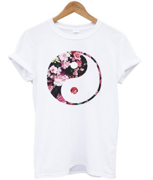 Flowers Yin Yang Art Unisex T-shirt