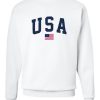 USA Flag Sweatshirt White