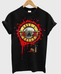Gun n Roses blood Bullet T-shirt
