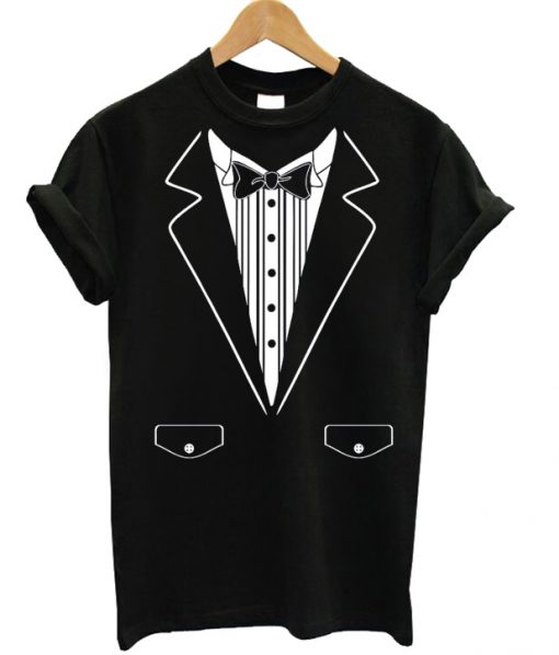 Tuxedo With Black Bow Tie T-shirt