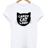 Grazy Cat Lady Silhouette Head T-shirt