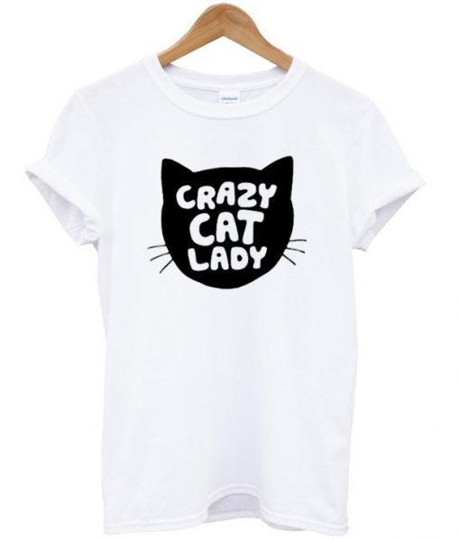 Grazy Cat Lady Silhouette Head T-shirt