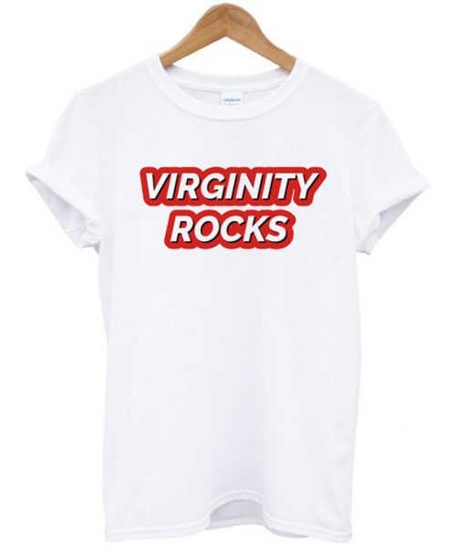 Virginity Rocks Red T-shirt