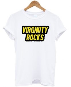 Virginity Rocks Yellow White T-shirt