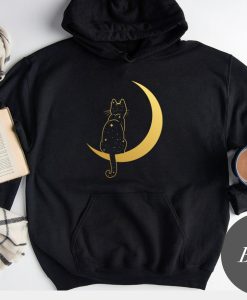 Cat in The Moon Hoodie T-shirt