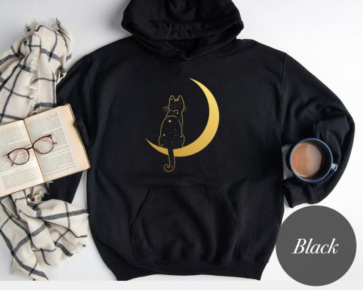 Cat in The Moon Hoodie T-shirt