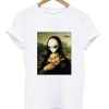 Mona Lisa Alien UFO Mask Fun T-shirt