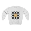 Retro Checkered Smiley Face Sweatshirt
