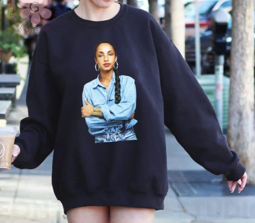 Sade in Denim Sweatshirt